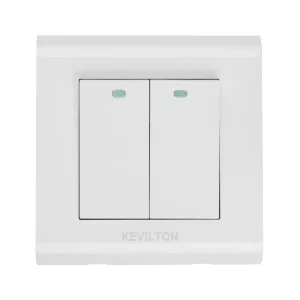 Kevilton - Switch - 2 Gang 1 Way White Modular
