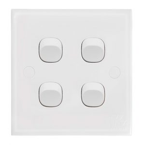 Kevilton - Switch - 4 Gang 2 Way White Modular