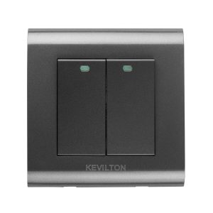 Kevilton - Switch - 2 Gang 2 Way Black Modular