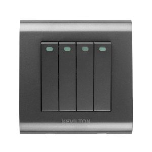 Kevilton - Switch - 4 Gang 2 Way Black Modular