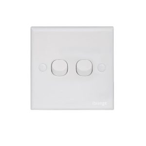 Orange - X5 1 Way 2 Gang 10A Switch