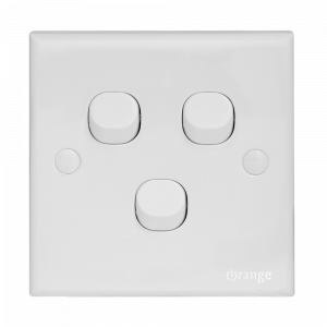 Orange - X5 1 Way 3 Gang 10A Switch