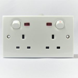 Orange - X5 13 A Twin Switch Socket Outlet With Neon