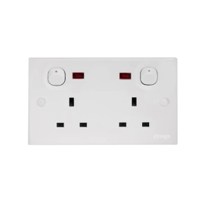 Orange - X5 13 A Twin Switch Socket Outlet With Neon