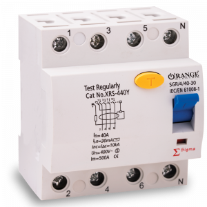 Orange - Residual Current Device Sigma 4 Pole
