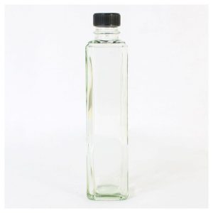 375Ml Aqua Flint Glass, Plastic Lid Bottle