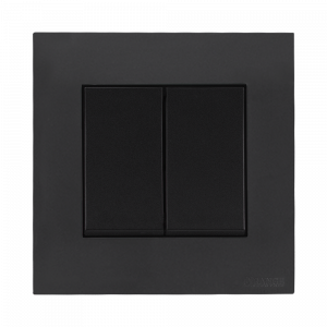 Orange - Socket 1 Way 2 Gang Switch Gunmetal M