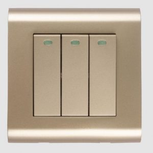Kevilton - Switch - 3 Gang 2 Way Gold Modular