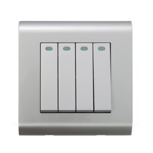 Kevilton - Switch - 4 Gang 2 Way Silver Modular