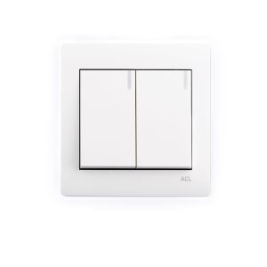ACL - 2 Gang 1 Way Switch White