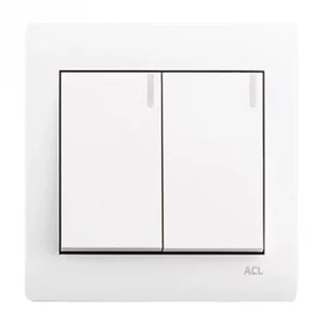 ACL - 2 Gang 1 Way Switch White