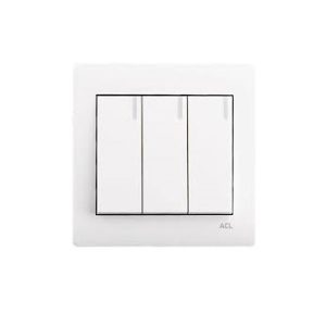 ACL - Eg - 3 Gang 1 Way Switch White