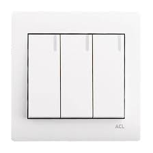 ACL - Eg - 3 Gang 1 Way Switch White