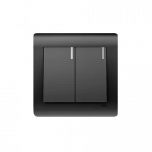 ACL - 2 Gang 1 Way Switch Black