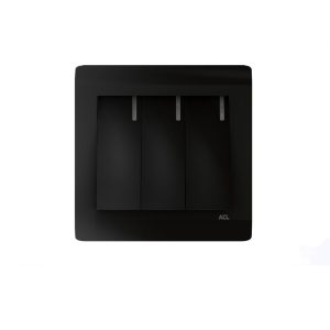 ACL - 3 Gang 1 Way Switch Black