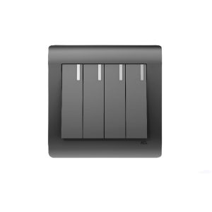 ACL - 4 Gang 1 Way Switch Grey