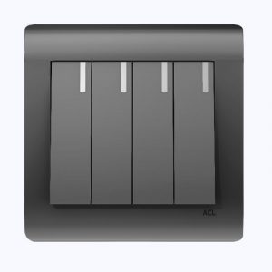 ACL - 4 Gang 1 Way Switch Grey