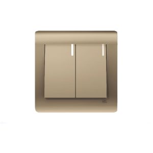 ACL - 2 Gang 1 Way Switch Bronze