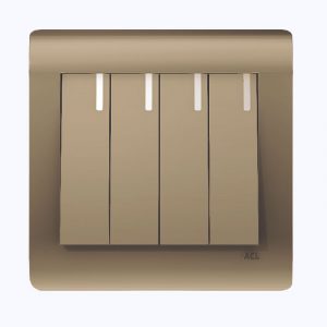 ACL - 4 Gang 1 Way Switch Bronze