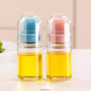 Glass Oil Bottle With Silicone Brush