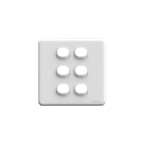 Orange - En 10A 1Way 6Gang Swit C/White