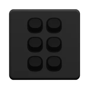 Orange - 10A 2Way 6Gang Switch