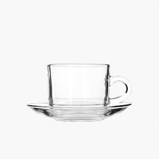 Glass Cup & Saucer Cf001