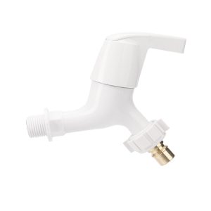 Watertec - Bib Tap 301 Q Brass Nipple 3/4 - White