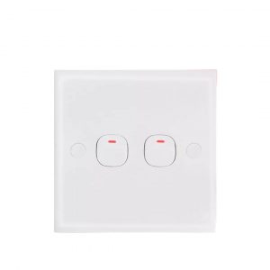 Kevilton - Switch White - 2 Gang 1 Way