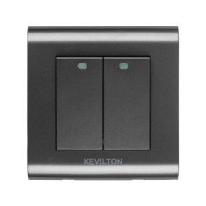 Kevilton - Switch - 2 Gang 1 Way Black Modular