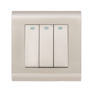 Kevilton - Switch - 3 Gang 1 Way Gold Modular