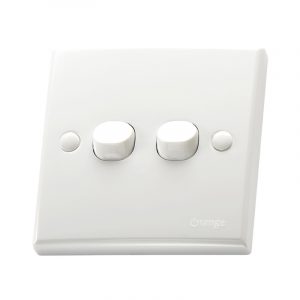 Orange - X5 1 Way 2 Gang 10A Switch