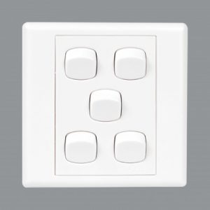 Orange - X7 1 Way 5 Gang 10 A Switch