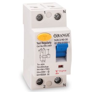 Orange - Residual Current Device Sigma 2 Pole 40 A 30 Ma