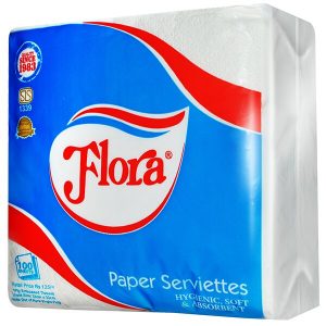 Flora - Paper Serviettes 1 Ply - 100S