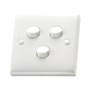 Orange - X5 1 Way 3 Gang 10 A Switch