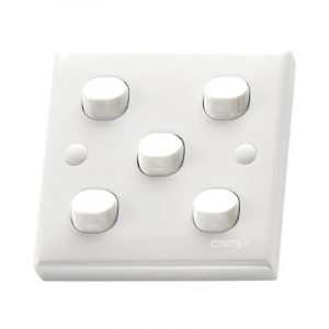 Orange - X5 1 Way 5 Gang 10 A Switch