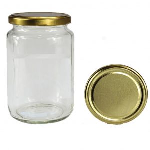 720Ml Glass With Metal Lid Table Top