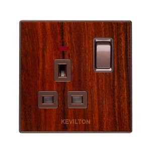 Kevilton - Mahogany 13 A Socket With Indicators