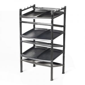 Phoenix - Square Shoe Rack - 6 Pcs Black