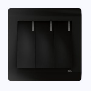 ACL - 3 Gang 1 Way Switch Black
