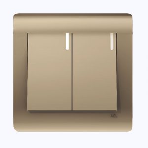 ACL - 2 Gang 1 Way Switch Bronze