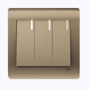 ACL - 3 Gang 1 Way Switch Bronze