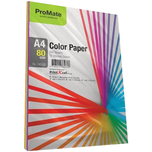 Promate Colour Paper A4 - 80 Gsm 250 Sheet Pack