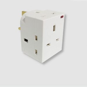 Orange - 13A 3Way Adapter W/Neon &Fuse