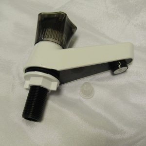 Watertec - Pillar Basin Tap Roma - white+Charcoal