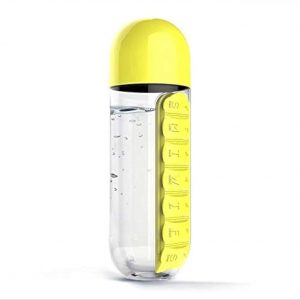 Pill & Vitamin Organizer With Water Bottle