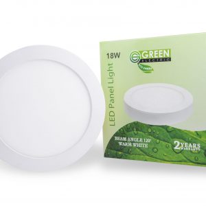 Green - Panel Surface 6W Round Warm White