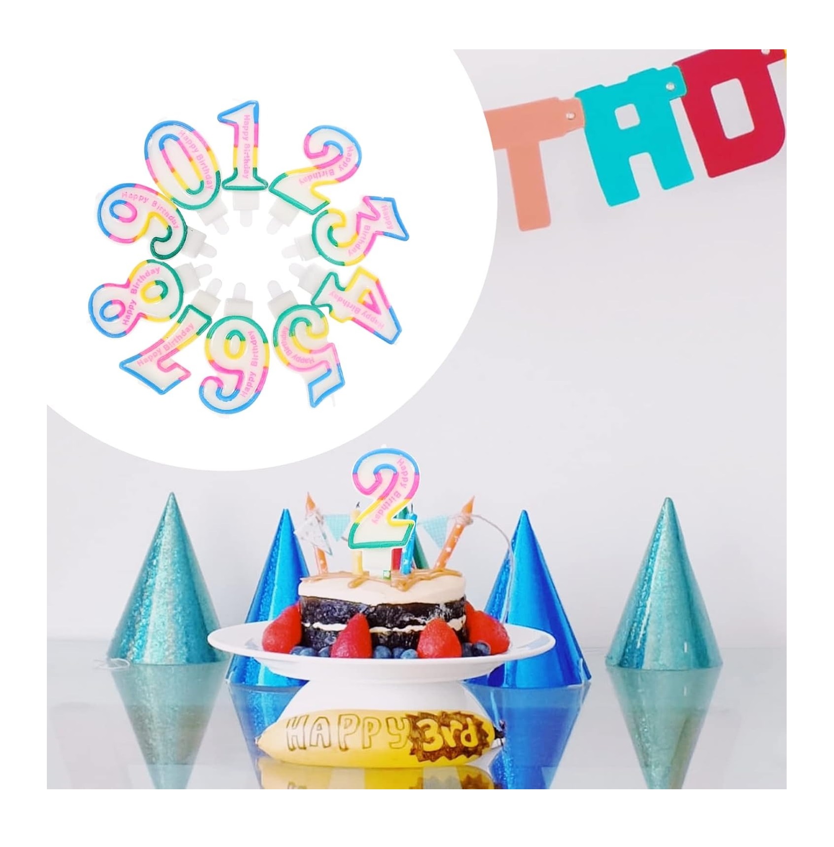 01 Numeral Glitter Candle