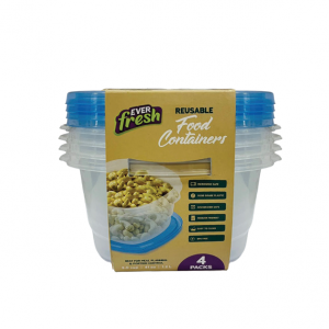 4Pcs Square Canister 1.2L